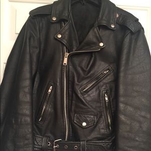 Leather motor cycle style jacket